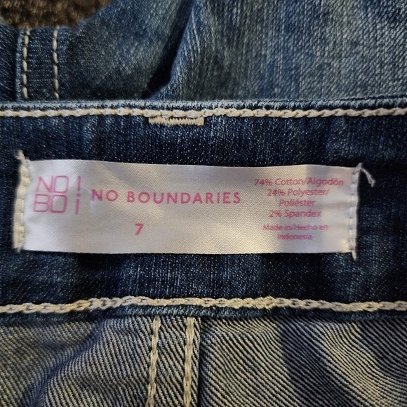 Nobo No Bounderies Blue Denim Cuffed Jean Shorts Juniors Size 7 Casual Summer - Picture 7 of 8